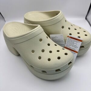Crocs‎ Classic Platform Women Heel Clogs Tan Beige Women Size 12